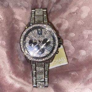 Michael Kors MK6317 Wren Crystal Stainless Steel Chronograph Womens Watch